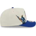 beige-blaue-snapback-kappe-9fifty-a-frame-precurved-hardwood-classics-der-golden-state-warriors-nba-von-new-era