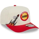 beige-rote-snapback-kappe-9fifty-a-frame-precurved-hardwood-classics-der-houston-rockets-nba-von-new-era