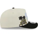 beige-und-schwarze-snapback-kappe-9fifty-a-frame-precurved-hardwood-classics-der-los-angeles-lakers-nba-von-new-era
