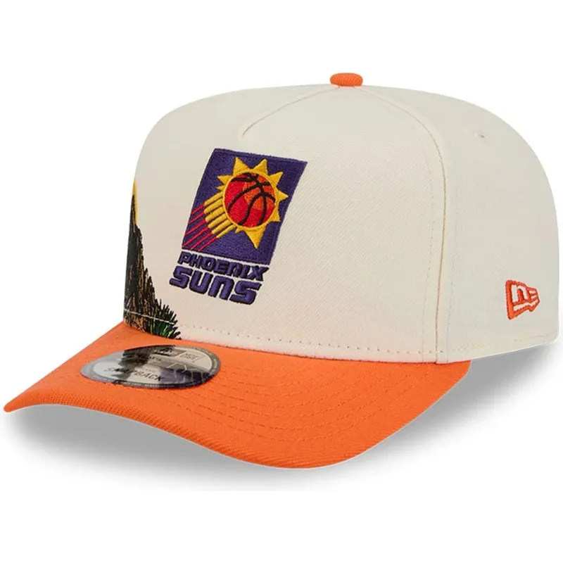beige-und-orange-gebogene-snapback-kappe-9fifty-a-frame-precurved-hardwood-classics-der-phoenix-suns-nba-von-new-era