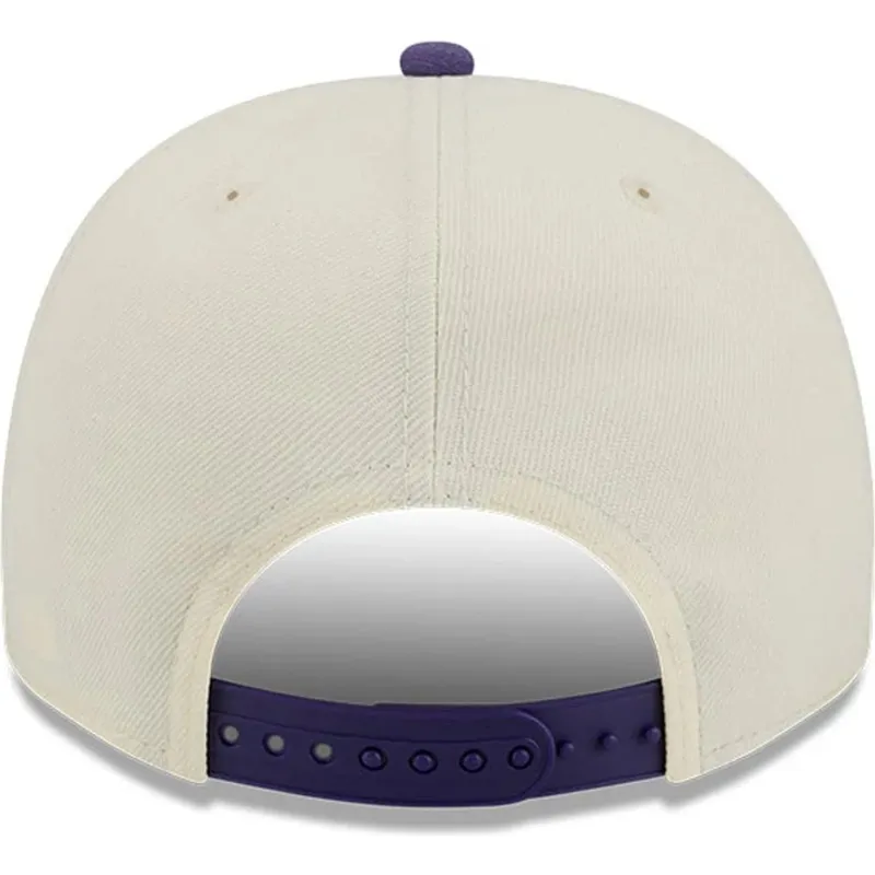beige-och-violett-bojd-snapback-keps-9fifty-a-frame-precurved-hardwood-classics-fran-utah-jazz-nba-av-new-era