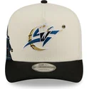 beige-och-svart-bojd-snapback-keps-9fifty-a-frame-precurved-hardwood-classics-fran-washington-wizards-nba-fran-new-era