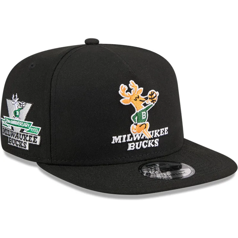 svart-platt-snapbackkeps-9fifty-a-frame-hardwood-classics-milwaukee-bucks-nba-fran-new-era
