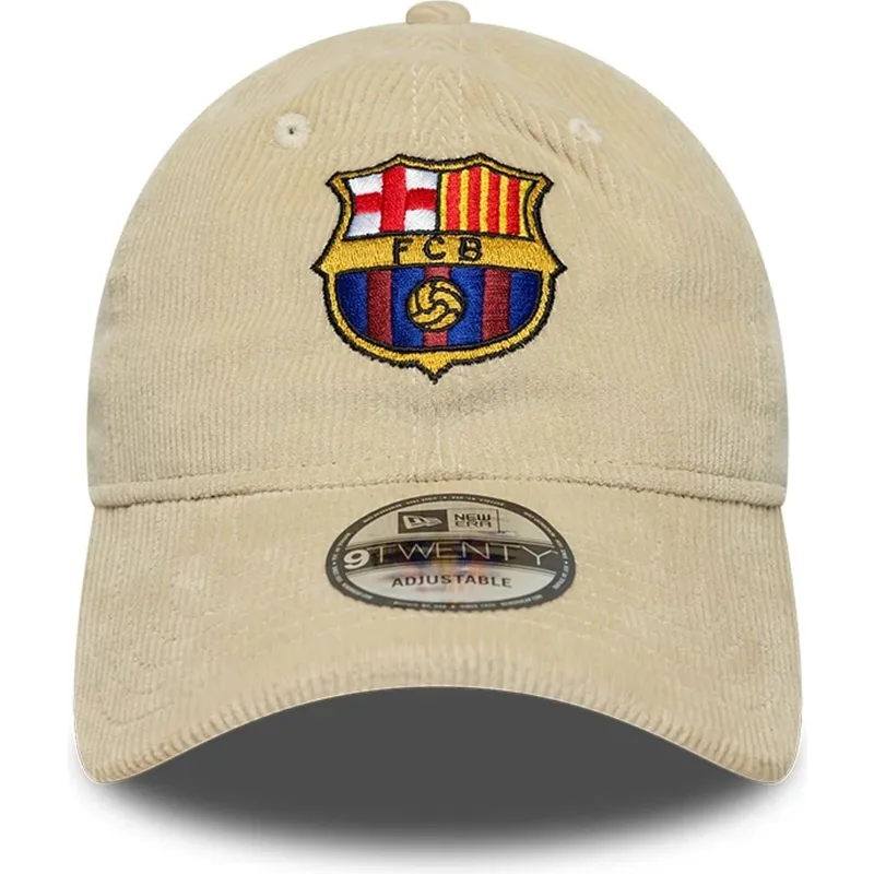 beige-bojd-justerbar-keps-fc-barcelona-laliga-9twenty-cord-fran-new-era