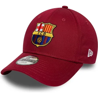 Cap zaoblená red snapback pro děti 9FORTY ajustable FC Barcelona LALIGA New Era