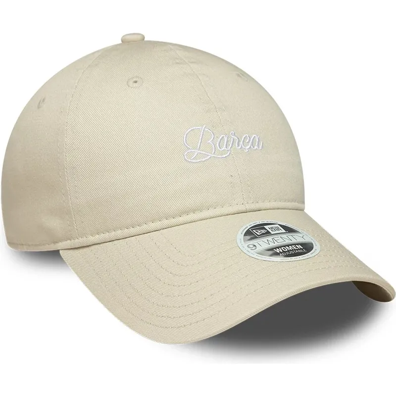 new-era-curved-brim-women-fc-barcelona-laliga-9twenty-wordmark-beige-adjustable-cap