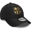 schwarze-verstellbare-curved-cap-von-fc-barcelona-laliga-9forty-gold-von-new-era