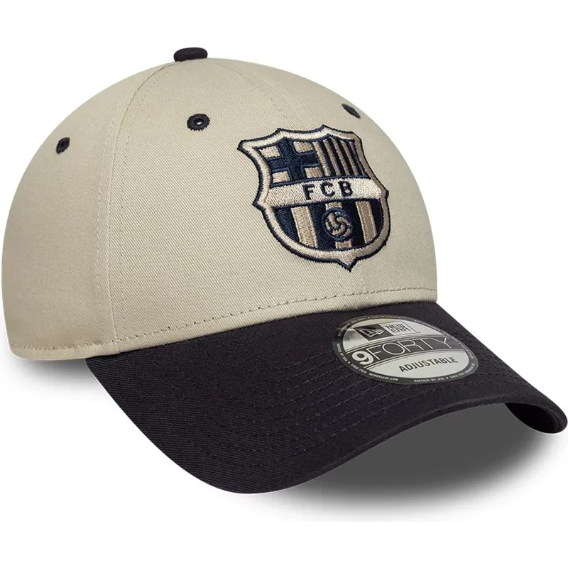bojd-keps-beige-och-marinbla-justerbar-fc-barcelona-laliga-9forty-contrast-fran-new-era