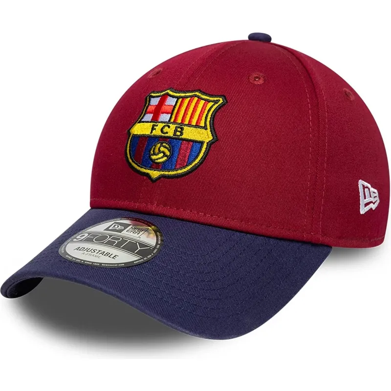 rote-und-blaue-verstellbare-curved-cap-von-fc-barcelona-laliga-9forty-contrast-von-new-era