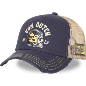 Καπέλο trucker ναυτικό μπλε και μπεζ CREW30 της Von Dutch