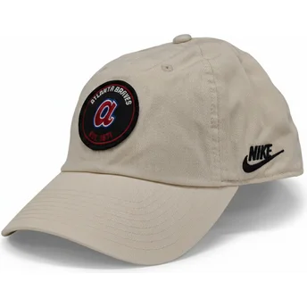 Böjd beige justerbar keps Club Unstructured Organic Cotton från Atlanta Braves MLB av Nike