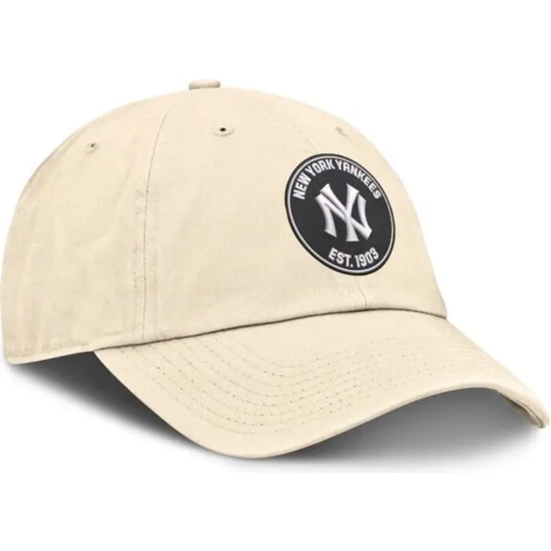 beige-verstellbare-kappe-club-unstructured-organic-cotton-der-new-york-yankees-mlb-von-nike