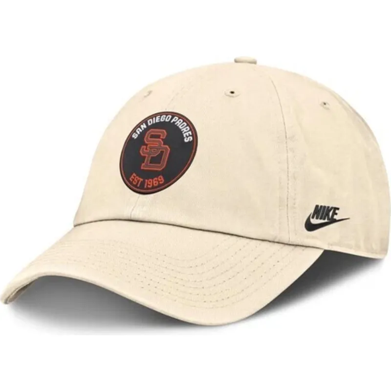 cap-zaoblena-beige-adjustable-strap-club-unstructured-organic-cotton-san-diego-padres-mlb-nike cap-zaoblena-beige-adjustable-strap-club-unstructured-organic-cotton-san-diego-padres-mlb-nike