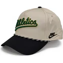beige-und-schwarze-gebogene-snapback-kappe-rise-structured-der-oakland-athletics-mlb-von-nike