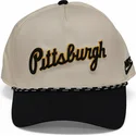 beige-och-svart-bojd-keps-snapback-rise-structured-fran-pittsburgh-pirates-mlb-av-nike