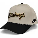 beige-und-schwarze-snapback-cap-rise-structured-der-pittsburgh-pirates-mlb-von-nike