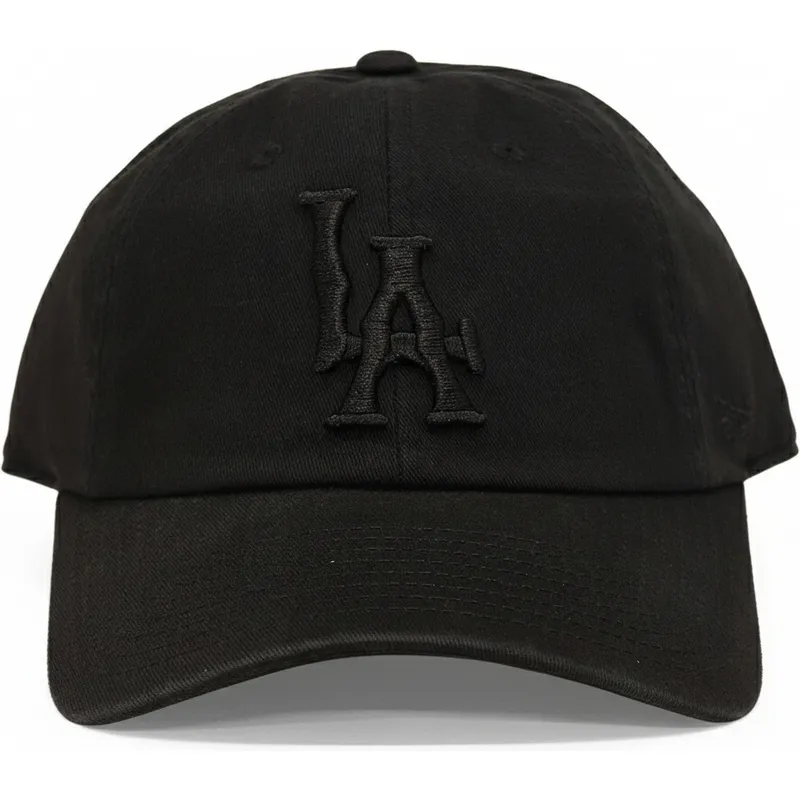 svart-bojd-justerbar-keps-med-svart-los-angeles-dodgers-ballpark-logotyp-fran-american-needle