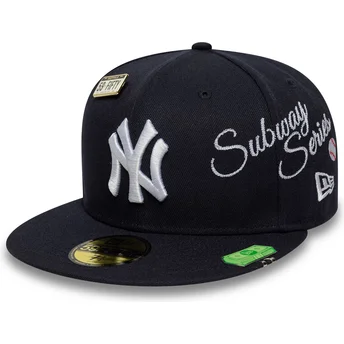 Gorra plana azul marino ajustada 59FIFTY Subway Series de New York Yankees MLB de New Era