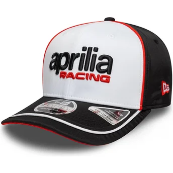 New Era Curved Brim 9SEVENTY Stretch Snap Aprilia Piaggio White and Black Snapback Cap
