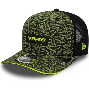 Cap zaoblená black snapback 9SEVENTY Stretch Snap All Over Print Valentino Rossi VR46 MotoGP New Era