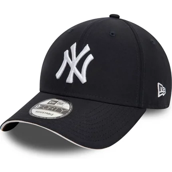 New Era Curved Brim 9FORTY Microfibre New York Yankees MLB Navy Blue Adjustable Cap