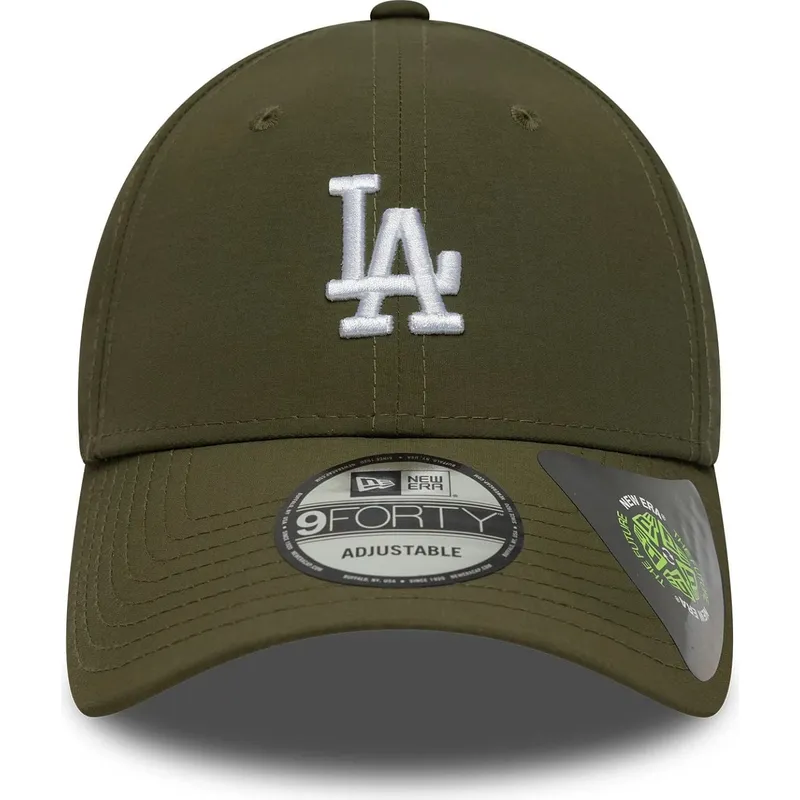 grune-verstellbare-curved-cap-9forty-recycled-midi-der-los-angeles-dodgers-mlb-von-new-era