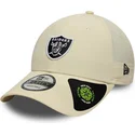 gorra-curva-beige-ajustable-9forty-recycled-midi-de-las-vegas-raiders-nfl-de-new-era