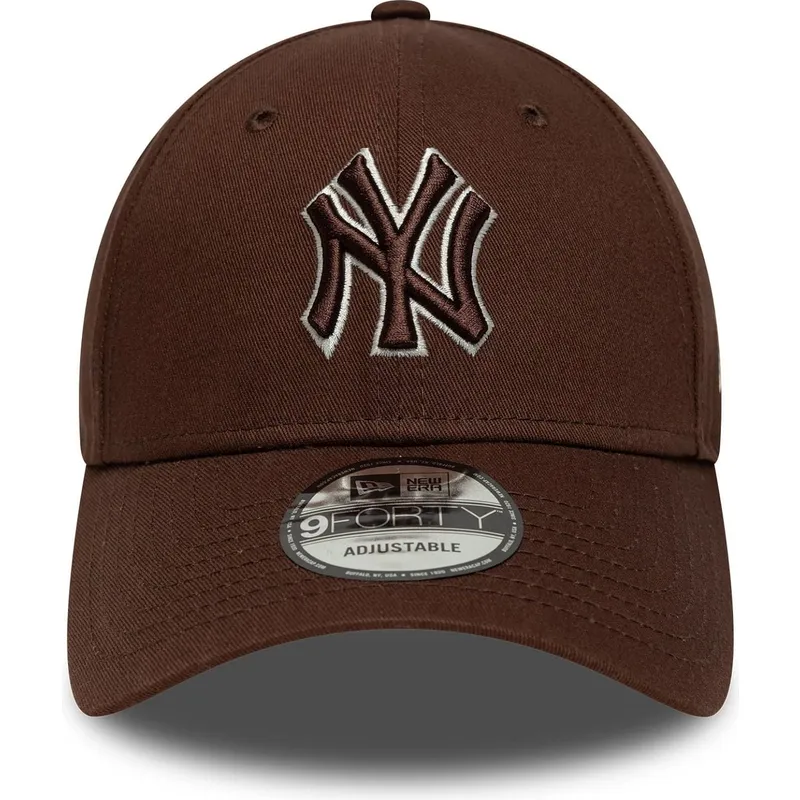 new-era-curved-brim-brown-logo-9forty-outline-new-york-yankees-mlb-brown-adjustable-cap