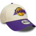 cepice-zaoblena-bezova-nastavitelny-9forty-colour-block-los-angeles-lakers-nba-new-era