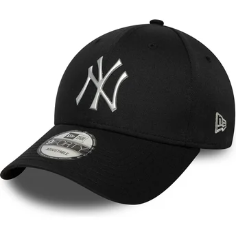 Čepice zaoblená černá snapback 9FORTY Metallic New York Yankees MLB New Era