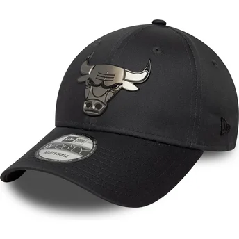 Graue gebogene Snapback-Kappe 9FORTY Metallic der Chicago Bulls NBA von New Era