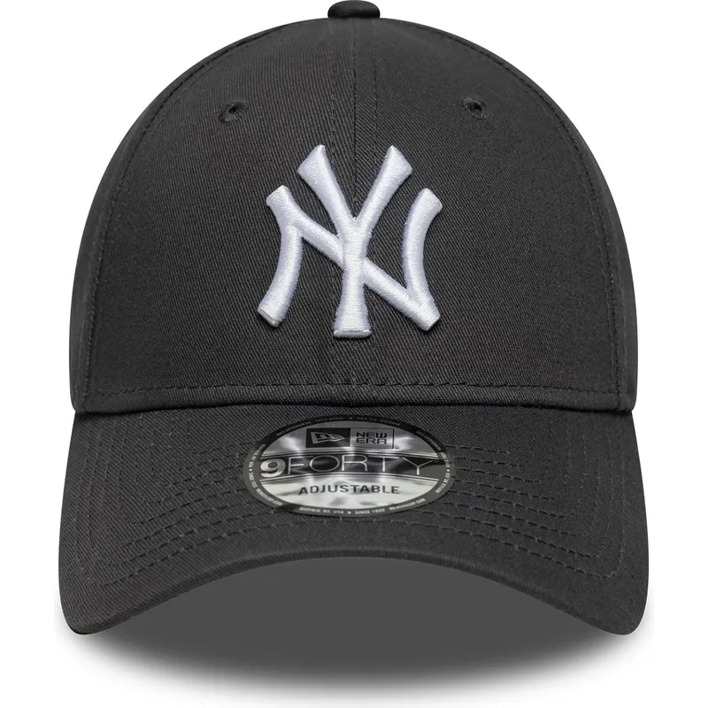 new-era-curved-brim-9forty-league-essential-new-york-yankees-mlb-grey-adjustable-cap