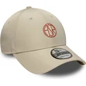 gorra-curva-beige-ajustable-9forty-streetweear-de-associazione-sportiva-roma-serie-a-de-new-era