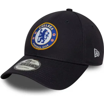 Marineblaue gebogene Snapback-Kappe 9FORTY Core von Chelsea Football Club Premier League von New Era