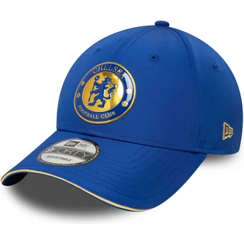Blaue verstellbare Curved Cap 9FORTY Retro des Chelsea Football Club Premier League von New Era