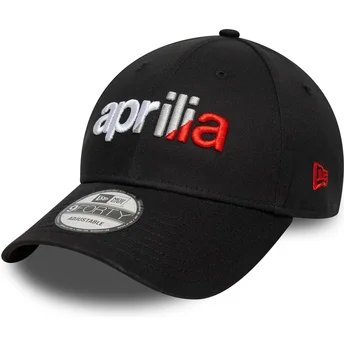 New Era Curved Brim 9FORTY Wordmark Aprilia Piaggio Black Adjustable Cap