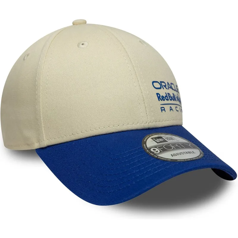 new-era-curved-brim-9forty-seasonal-red-bull-racing-formula-1-beige-and-blue-adjustable-cap