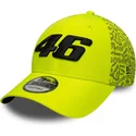 gelbe-gebogene-verstellbare-kappe-9forty-all-over-print-von-valentino-rossi-vr46-motogp-von-new-era