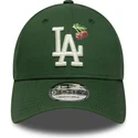 grune-verstellbare-curved-cap-9forty-fruit-icon-der-los-angeles-dodgers-mlb-von-new-era