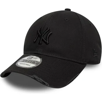 Čepice zaoblená černá nastavitelný pásek 9FORTY Wash Distress New York Yankees MLB New Era