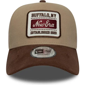 Čepice zaoblená hnědá nastavitelný pásek 9FORTY E Frame Patch Suede New Era
