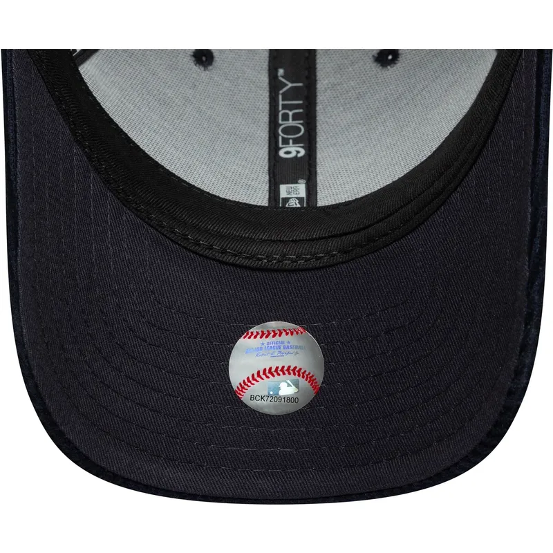 marineblaue-verstellbare-curved-cap-mit-marineblauen-logo-9forty-m-crown-cord-der-new-york-yankees-mlb-von-new-era