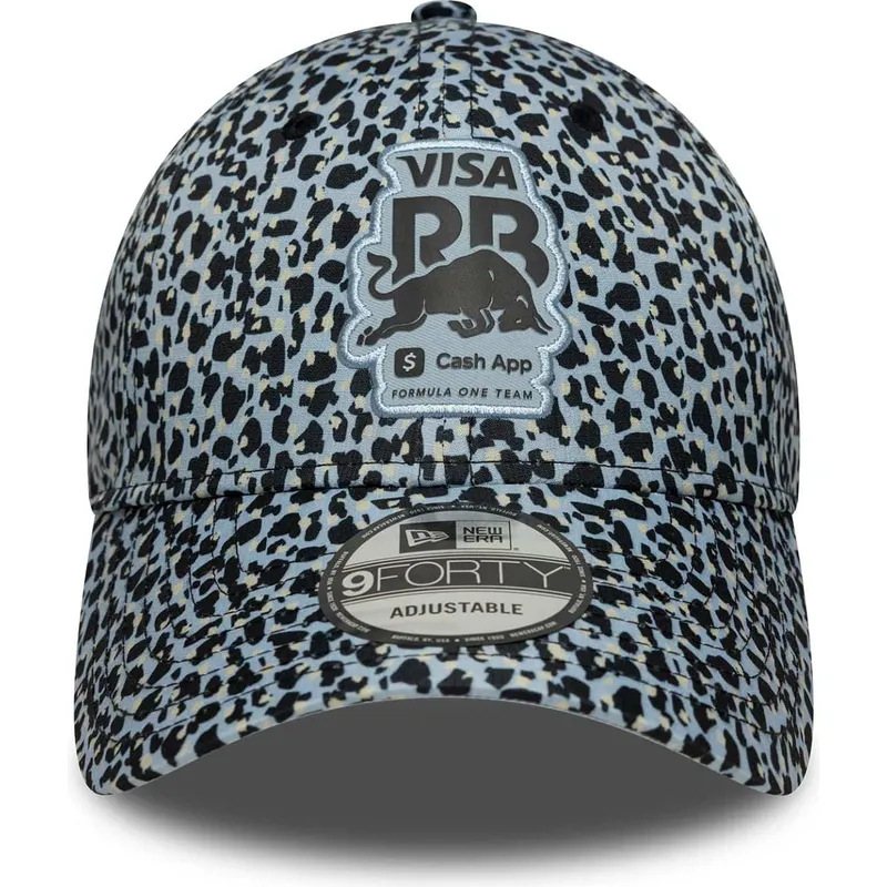 gorra-curva-leopardo-ajustable-9forty-m-crown-de-racing-bulls-f1-team-formula-1-de-new-era