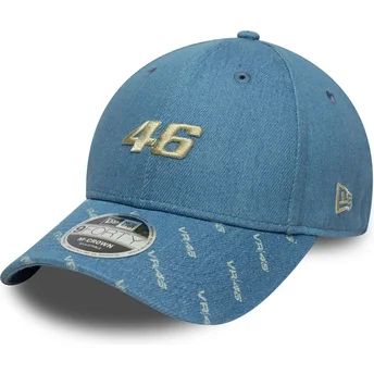 New Era Curved Brim 9FORTY M-Crown Denim Valentino Rossi VR46 MotoGP Blue Snapback Cap