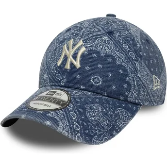 Καπέλο με καμπύλη μπλε ρυθμιζόμενο 9TWENTY Washed Paisley των New York Yankees MLB της New Era