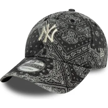 Καπέλο με καμπύλη μαύρο ρυθμιζόμενο 9TWENTY Washed Paisley των New York Yankees MLB της New Era