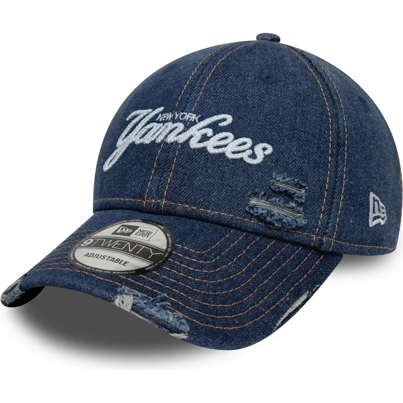 cepice-zaoblena-modra-nastavitelny-9twenty-denim-distress-new-york-yankees-mlb-new-era