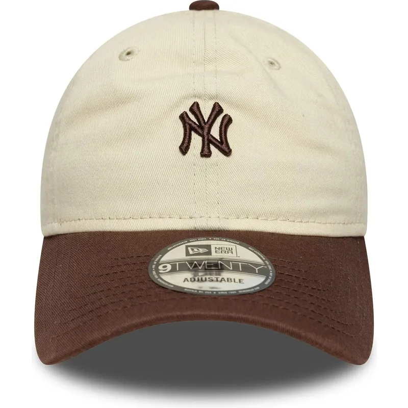 bojd-keps-beige-och-brun-justerbar-9twenty-mini-washed-new-york-yankees-mlb-fran-new-era