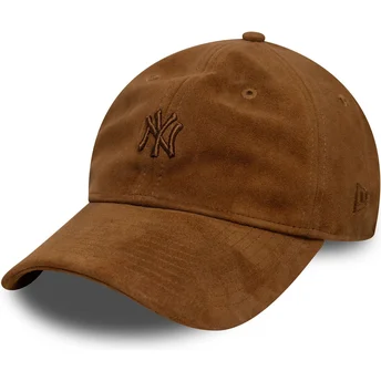 Čepice zaoblená hnědá nastavitelný 9TWENTY Suede New York Yankees MLB New Era