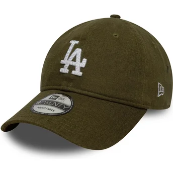 Čepice zaoblená zelená nastavitelný pásek 9TWENTY Linen Los Angeles Dodgers MLB New Era